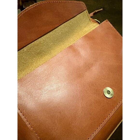 S-Zone Crossbody Bag Purse Leather RFID Tan - Picture 8 of 11